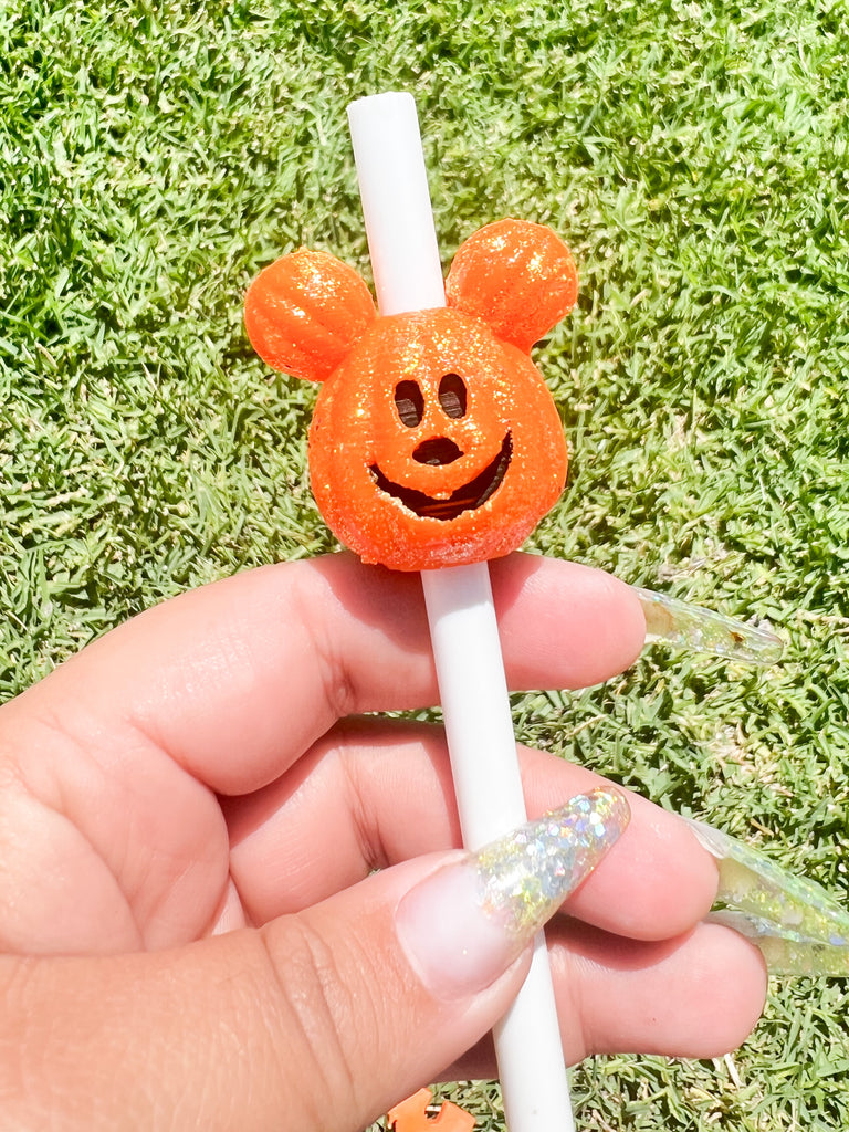Mouse Pumpkin straw topper
